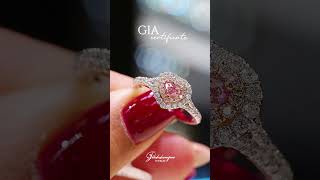 เพชรสีชมพู 0.22 กะรัต ใบเซอร์จากสถาบัน GIA เป็นสีเพชรจากแหล่งธรรมชาติ  เนื้อเนียนใส ประกายแสงไฟ