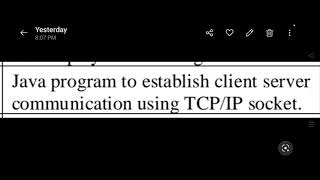 Java program to establish client server communication using TCP IP socket. Advance Java lab program