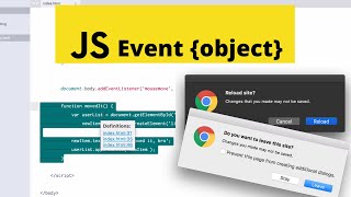 JavaScript Event {object} a beforeunload
