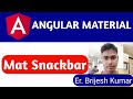 Mat Snack bar | Snack Bar | Angular Material Snack bar Tutorial