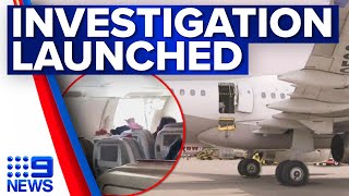 Investigation launched after airplane door was opened by a passenger | 9 News Australia