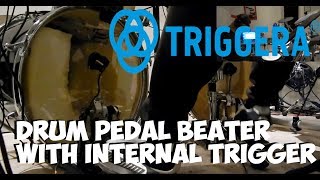 Triggera drum pedal beater with internal trigger