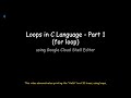 Looping Constructs in C language   for loop