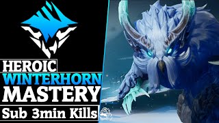 Hunt Heroic Winterhorn Skraev in Under 3 minutes with All Weapons (CB rocks) - Dauntless Patch 0.8.3