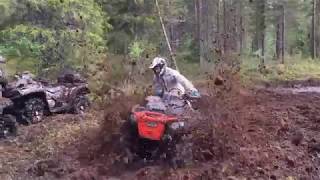 Polaris XP Sportsman 1000 Highlifter full throttle mud hole - PariUraa Raajärvi 10.6.2017