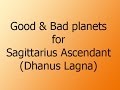 09. Good and Bad planets for Sagittarius Ascendant - Dhanus Lagna