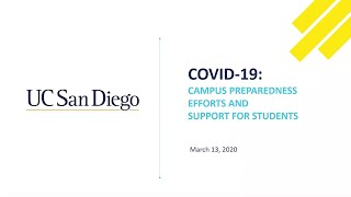 Coronavirus Webinar: Campus Preparedness Efforts and Support for Students