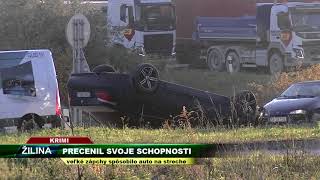 TV SEVERKA - Vodič Bavoráku precenil svoje schopnosti, s autom skončil na streche