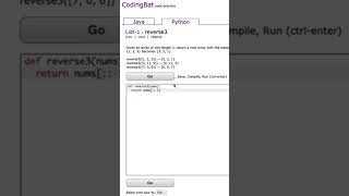reverse3 - CodingBat Python List 1 Solution