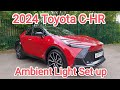 New 2024 Toyota CHR GR Ambient LED Mood Lighting Demo & How to setup - Hybrid Plugin Walkround in 4k