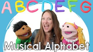 Tiny Tinkles Little Musicians PUPPET SHOW | Musical Alphabet Song | letters A to G | A B C D E F G