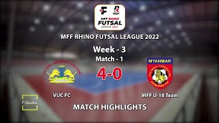 MFF Rhino Futsal League 2022 Match Highlights VUC FC 4 - 0 MFF U-18 FC