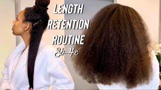 Length Retention Regimen Natural Hair  Routine for 3b-4c