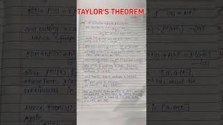 TAYLOR'S THEOREM