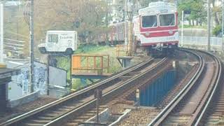 神戸電鉄有馬線　長田駅上りホーム3000系急行が通過