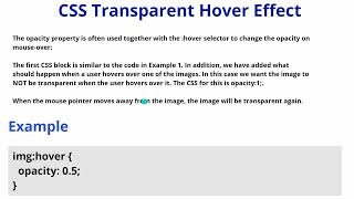 CSS Transparent Hover Effect | CSS Transparent Hover | CSS Transparent |CSS Opacity Transparency #99