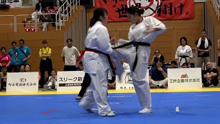 【新極真会】第10回全北陸空手道選手権大会　女子決勝　遠田朝香　対　長谷川梨佳　SHINKYOKUSHINKAI KARATE