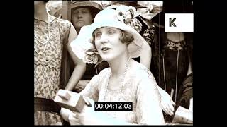 1920s UK Celebrity Garden Party, Shirley Kellogg, Diana Cooper, André Charlot, 35mm