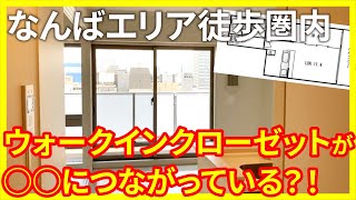 【なんばエリア徒歩圏内】白く明るいおしゃれ部屋！ウォークインクローゼットが○○につながっている？！【2Kを内見】