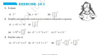 Ex. 10.1  |class 8| |EXPONENTS & POWERS|   |NCERT MATHS|