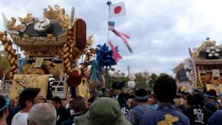 大塩天満宮2015　国恩祭３日 10　公園練り合わせ　北脇丁vs東之丁