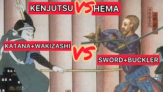 KENJUTSU vs HEMA (Katana \u0026 Wakizashi vs Sword \u0026 Buckler)