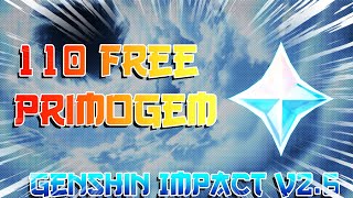 Genshin impact v2.6 110 free primogem #HoYoLAB