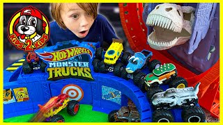 🌋 T-Rex Volcano Arena (Dinosaur Monster Truck Toys) | Monster Jam & Hot Wheels Monster Trucks