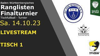 TFVBW Ranglisten Finalturnier 14.10.2023 Livestream Tisch 1