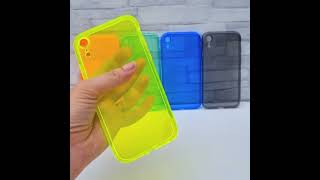 Capa Capinha iPhone XR Silicone Transparente Neon Florescente