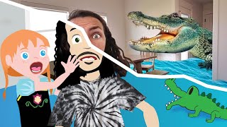 Magic ADLEY CARTOON ✨ Secret Room & Alligators inside our House!  DONT GET CAUGHT the floor is Lava!