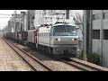 【ef81ムド付き】 ef66 116号機 ef81 76号機 無動 牽引 2077レ さくら夙川通過