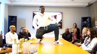 Memphis Rapper Blac Youngsta performs in front of staff at Epic Records in Los A