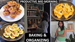 Mid Morning Productive Routine | 5 Snacks Oat Muffin, Palmier Ears, Marodi, Frappuccino, Jeera Khari