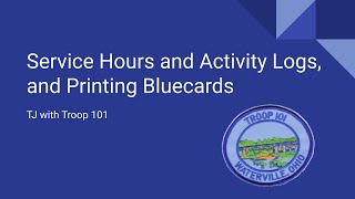 Activity Logs and Printing Bluecards in Scoutbook