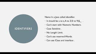 Identifiers Core Java lesson 6#identifiers#corejava#javafullstack