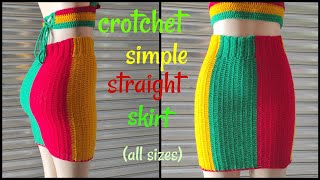 How to crochet a simple straight skirt. Beginner friendly (all sizes)