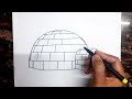 easy igloo drawing how to draw igloo house iglu drawing winter season drawing