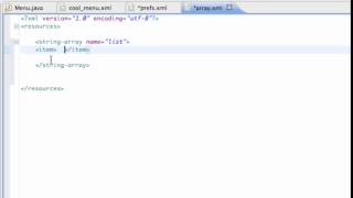 Android Application Development Tutorial 55 Setting up a String array resource