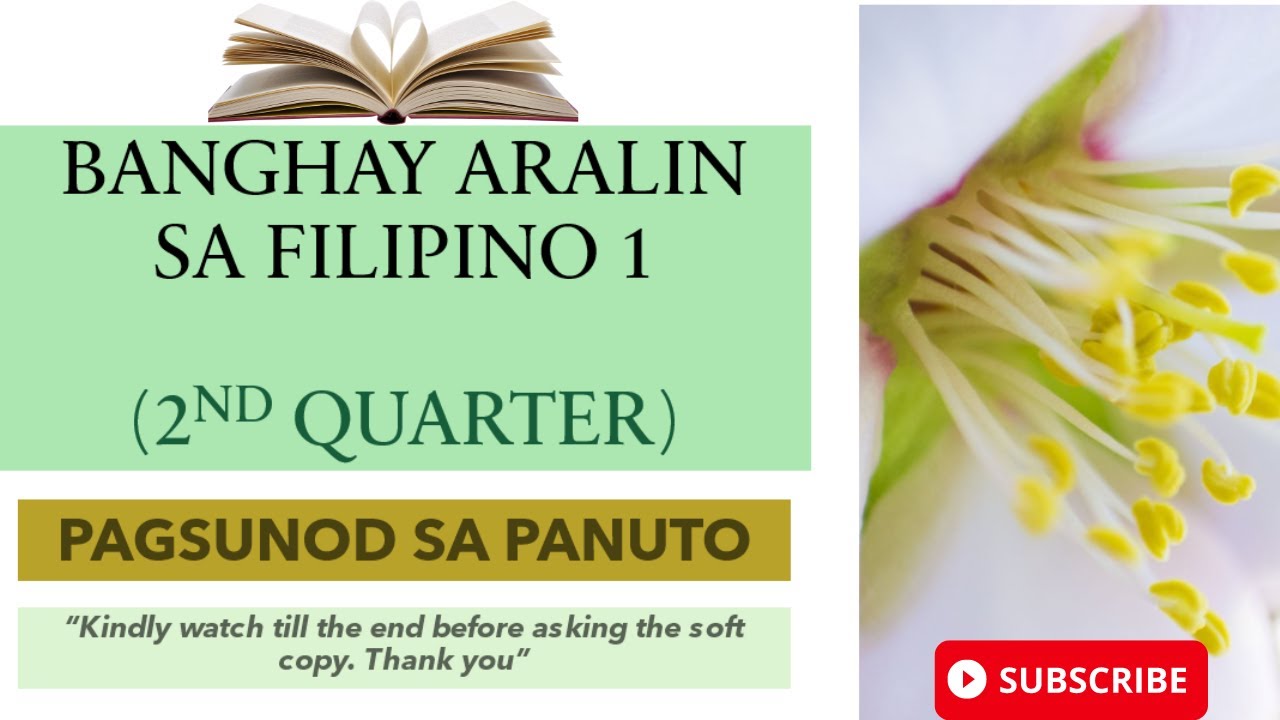 BANGHAY ARALIN SA FILIPINO 1/PAGSUNOD SA PANUTO/2ND QUARTER - YouTube