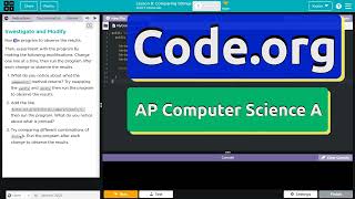Code.org Lesson 8.1 Comparing Strings | Tutorial with Answers | CSA Unit 6