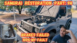 Suzuki Samurai Part: 94 Brake Failure, Fix Oil Leak, Shoehorn Battery, Fix Brand New AC System