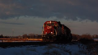 CP 6607 leads ballast train south near Ardrie