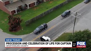 Procession held for Spartanburg Co. captain killed in crash