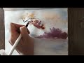 آموزش نقاشی آبرنگ منظره پاییزی how to paint the atumn landscape