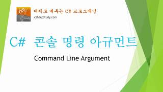 C# 콘솔 Command Line Argument 사용법