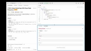 Unique Substrings With Equal Digit Frequency