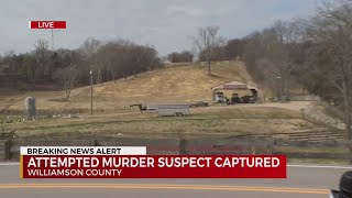 Attempted murder suspect arrested after hours-long manhunt in Williamson County