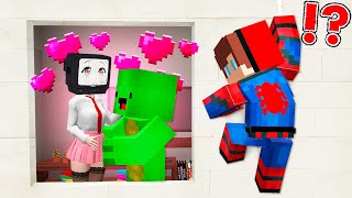 JJ Spider-Man Spy TV WOMAN And Mikey in VILLAGE! JJ HELP Him ESCAPE! Mikey in Minecraft - Maizen