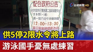 供5停2限水令將上路 游泳國手憂無處練習